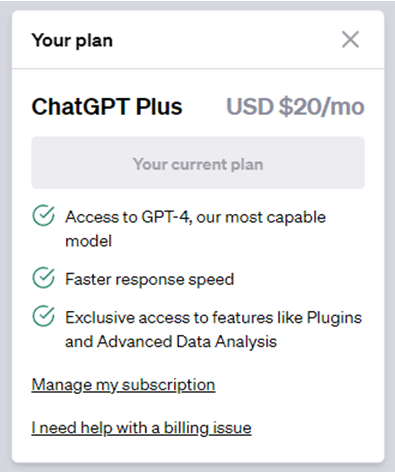 ChatGPT Plus тариф