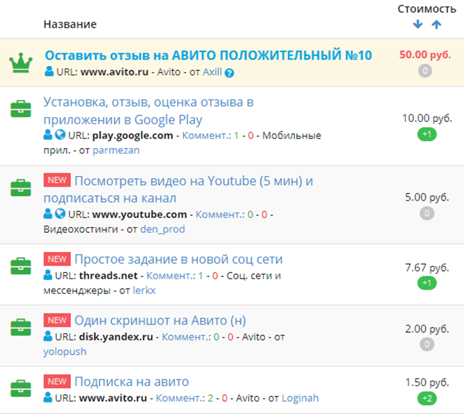 заработок на кликах в заданиях