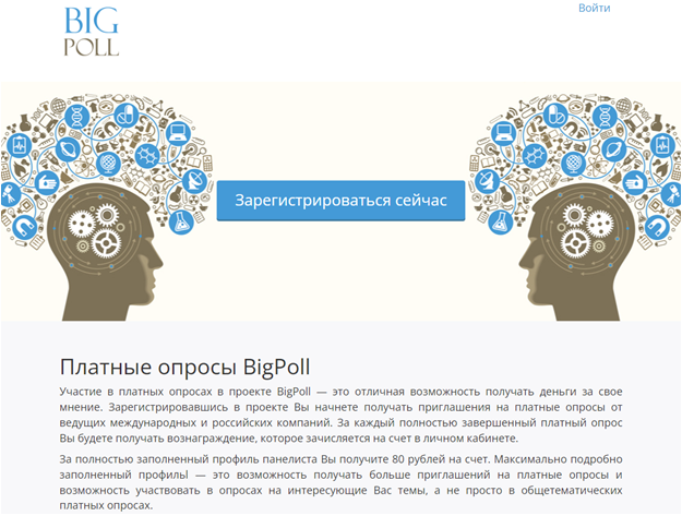 опросы за деньги на BigPoll