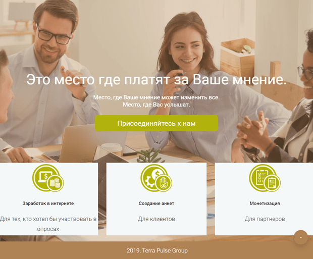 опросы за деньги на Terra Pulse Group